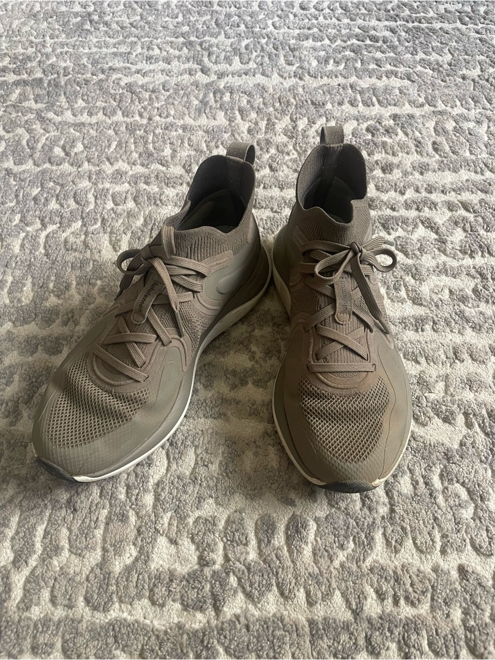 lululemon athletica Women's Olive Taupe Knit Running Sneakers